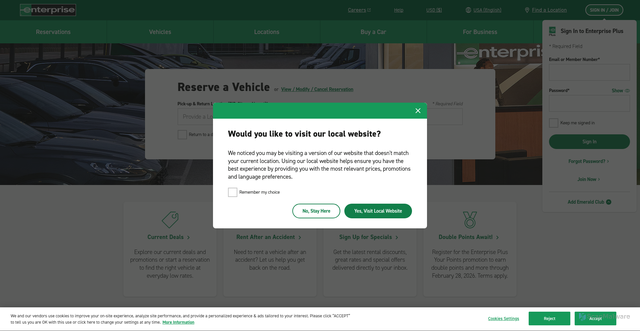 Security scan screenshot of https://www.enterprise.com