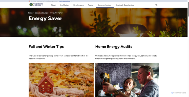 Security scan screenshot of https://www.energy.gov/energysaver/energy-saver