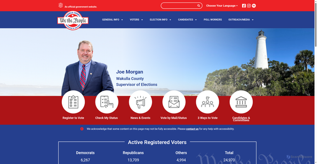 Security scan screenshot of https://wakullavotes.gov/