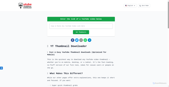 Security scan screenshot of https://ytthumbnails.pages.dev/en/yt-thumbnail-downloader/
