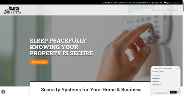 Security scan screenshot of https://smithsecurityllc.com/services