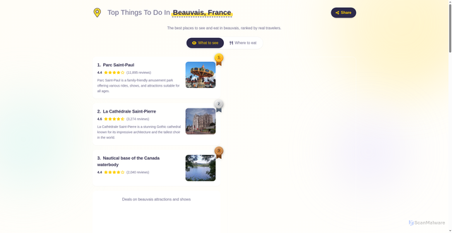 Security scan screenshot of https://things.in/france/beauvais