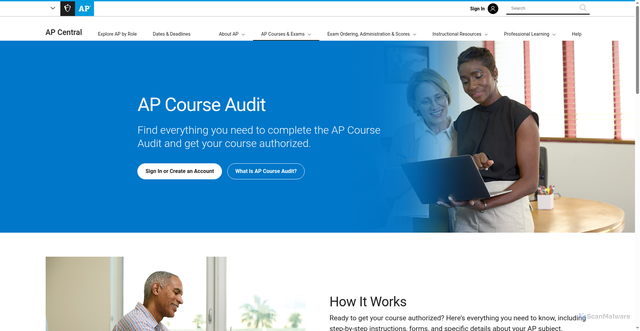 Security scan screenshot of https://apcourseaudit.inflexion.org