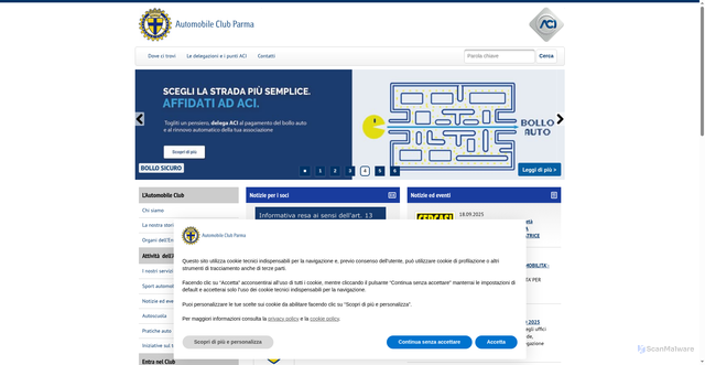 Security scan screenshot of https://parma.aci.it/