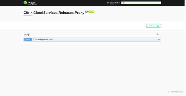 Security scan screenshot of https://releasesproxy-eastus-release-a.citrixworkspacesapi.net