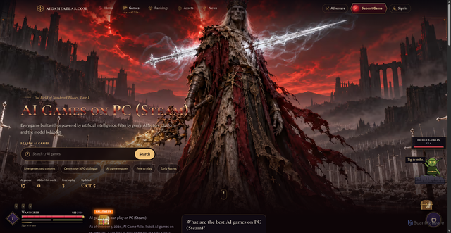 Security scan screenshot of https://aigameatlas.com/games/platform/pc-steam/