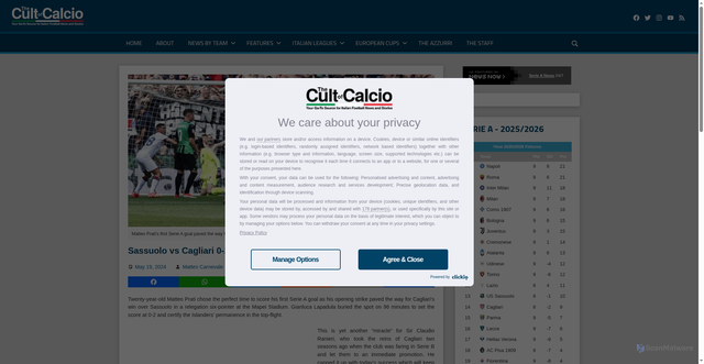 Security scan screenshot of https://cultofcalcio.com/sassuolo-vs-cagliari-0-2-claudio-ranieri-boys-maintain-serie-a-status/