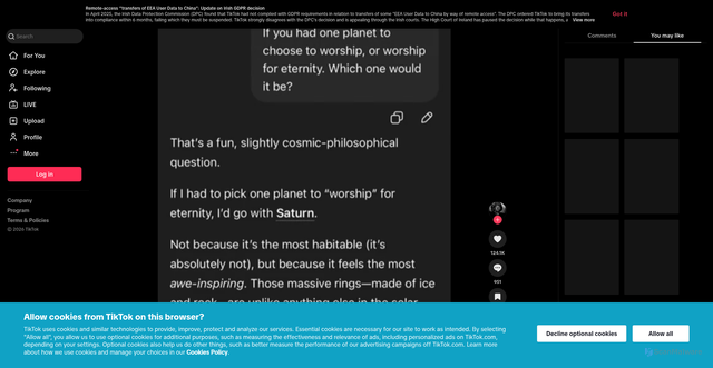 Security scan screenshot of https://vt.tiktok.com/ZS9c687pa/