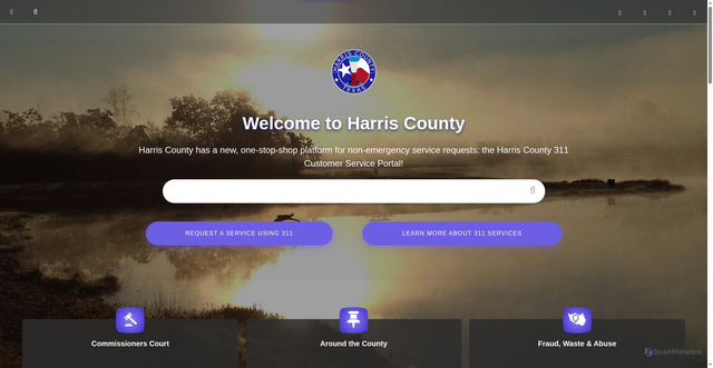 Security scan screenshot of https://harriscountytx.gov