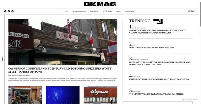 Security scan screenshot of https://www.bkmag.com