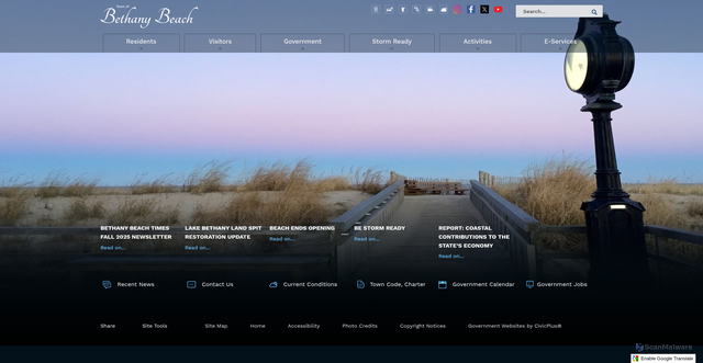 Security scan screenshot of http://bethanybeach-de.gov/