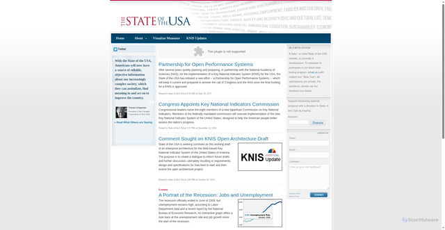 Security scan screenshot of http://www.stateoftheusa.org/