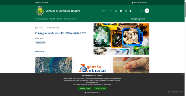 Security scan screenshot of https://www.comune.brembatedisopra.bg.it/it