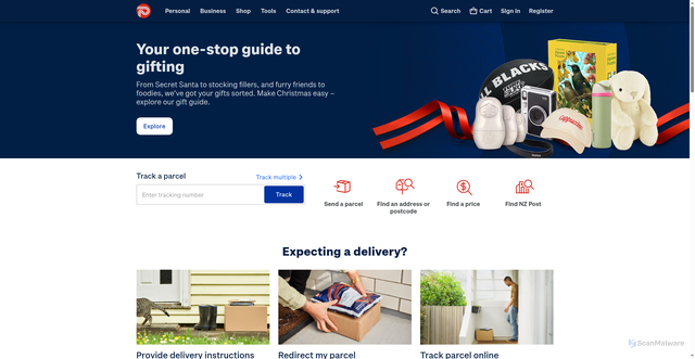 Security scan screenshot of https://www.nzpost.co.nz/