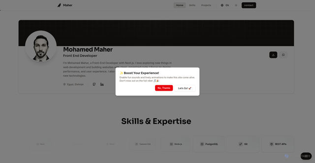 Security scan screenshot of http://dev-maher.vercel.app/