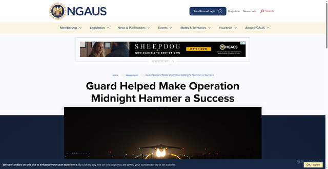 Security scan screenshot of https://www.ngaus.org/newsroom/guard-helped-make-operation-midnight-hammer-success