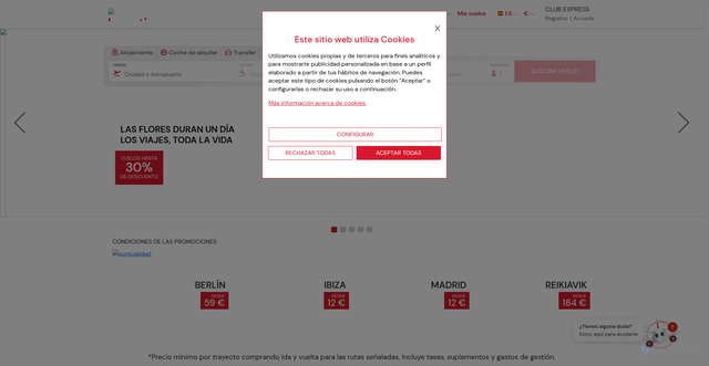 Security scan screenshot of https://www.iberiaexpress.com/