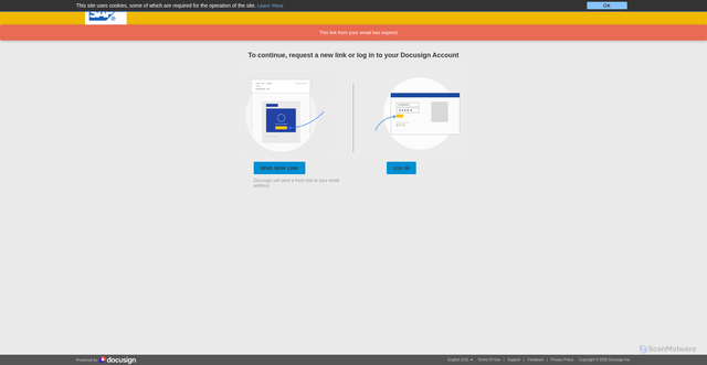 Security scan screenshot of https://eu.docusign.net/Signing/EmailStart.aspx?a=7c08c8a2-65e7-8201-8240-6ad4a11b5ec3&etti=33&acct=00a06abf-0b29-4b4b-aed6-57c93c2f41bb&er=bb9aaf2c-7bc2-8d2d-82fd-da475e5ff9cb