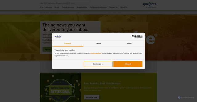 Security scan screenshot of https://syngenta-us.com