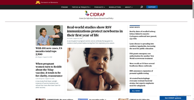 Security scan screenshot of https://www.cidrap.umn.edu