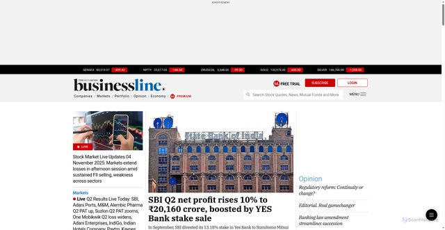 Security scan screenshot of https://www.thehindubusinessline.com/
