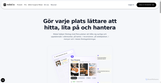 Security scan screenshot of https://mobal.se
