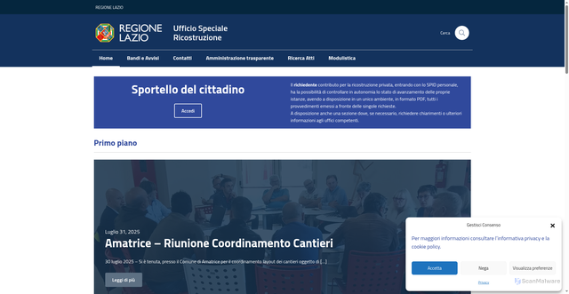Security scan screenshot of https://usrsisma.regione.lazio.it/