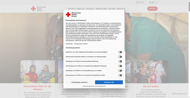 Security scan screenshot of https://www.drk.de/