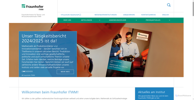 Security scan screenshot of https://www.itwm.fraunhofer.de/
