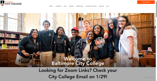 Security scan screenshot of https://www.baltimorecitycollege.us/