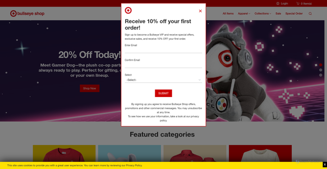 Security scan screenshot of https://www.bullseyeshop.com/