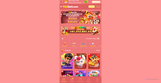 Security scan screenshot of http://922bet.bar/