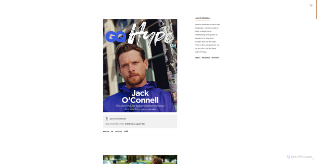 Security scan screenshot of https://jackocnell.tumblr.com/