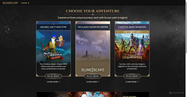 Security scan screenshot of https://play.runescape.com/