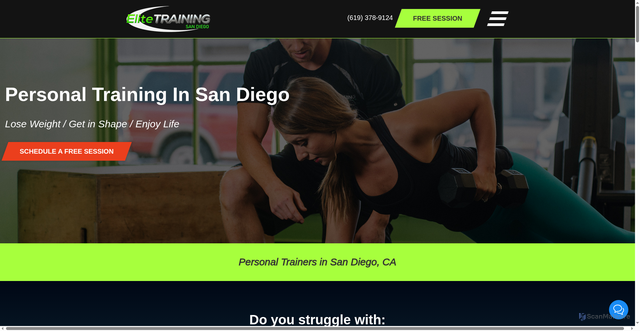 Security scan screenshot of https://elitetrainingsandiego.com/