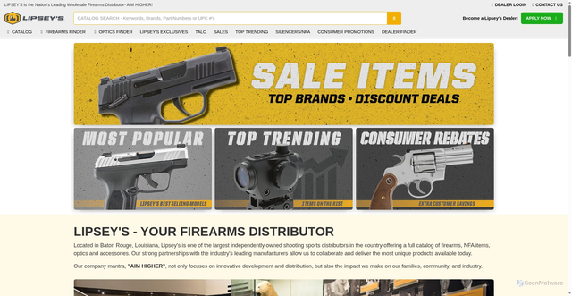 Security scan screenshot of https://lipseysdistribution.net