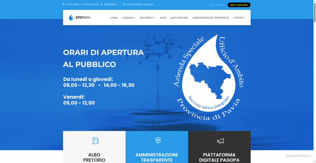 Security scan screenshot of https://www.atopavia.it/