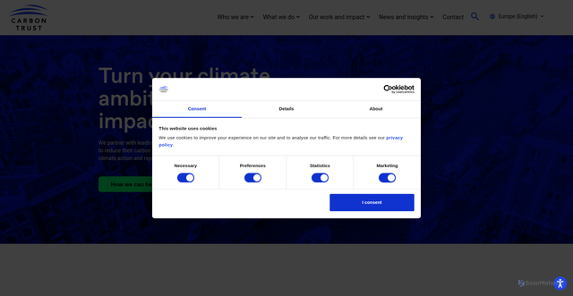 Security scan screenshot of http://www.carbontrust.co.uk