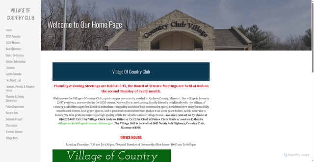 Security scan screenshot of https://www.villageofcountryclubmo.gov/