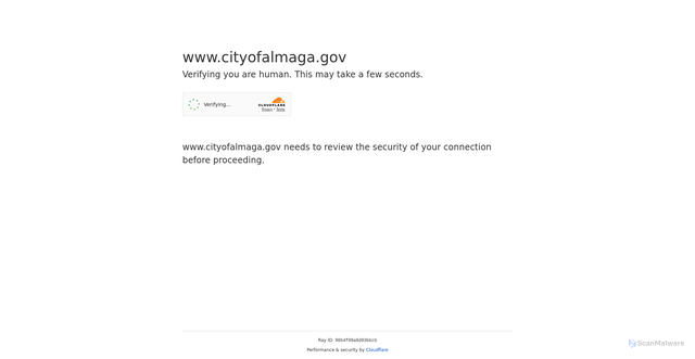 Security scan screenshot of https://www.cityofalmaga.gov/