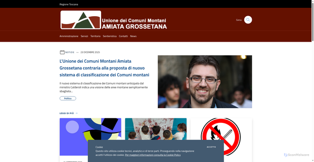 Security scan screenshot of https://www.uc-amiata.gr.it/it