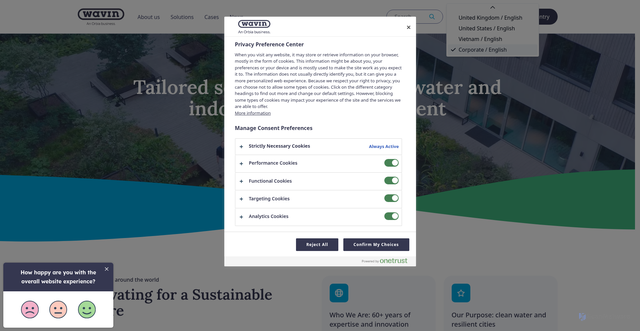 Security scan screenshot of https://wavin.com
