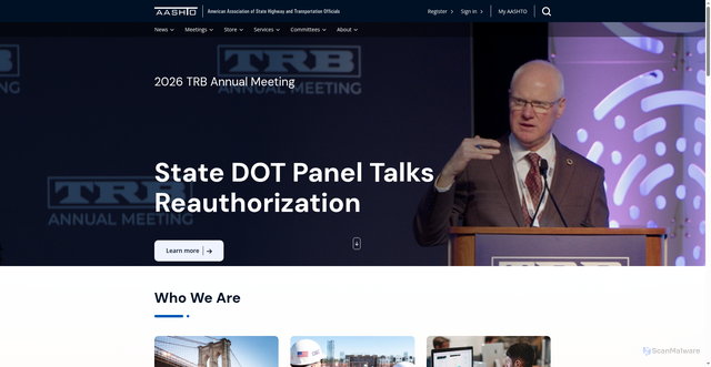 Security scan screenshot of https://transportation.org