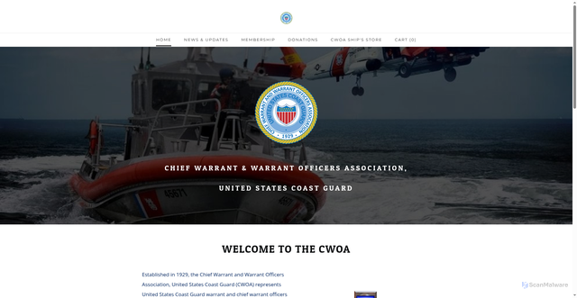 Security scan screenshot of https://www.cwoauscg.org/