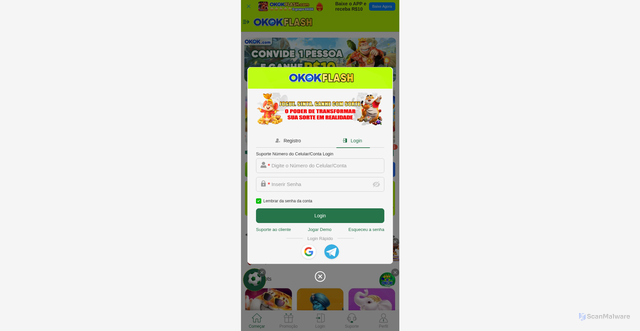 Security scan screenshot of https://okokflash.mom/