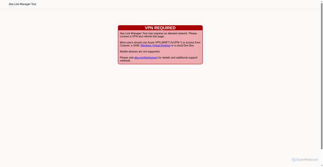 Security scan screenshot of https://aka.ms/