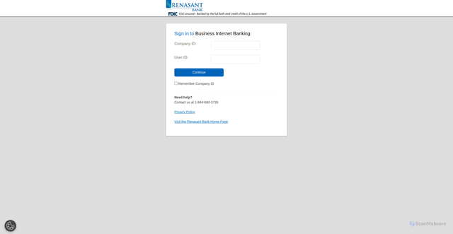 Security scan screenshot of https://renasantbank.ebanking-services.com