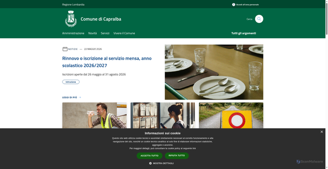 Security scan screenshot of https://www.comune.capralba.cr.it