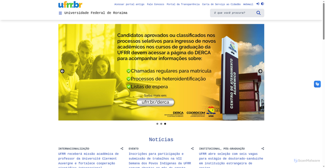 Security scan screenshot of http://ufrr.br