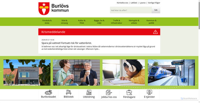 Security scan screenshot of http://www.burlov.se